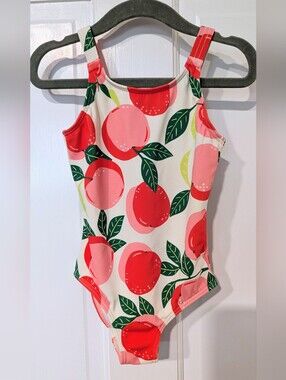 Boden Girls Peach-Print One-Piece Swimsuit And Cover Up Set